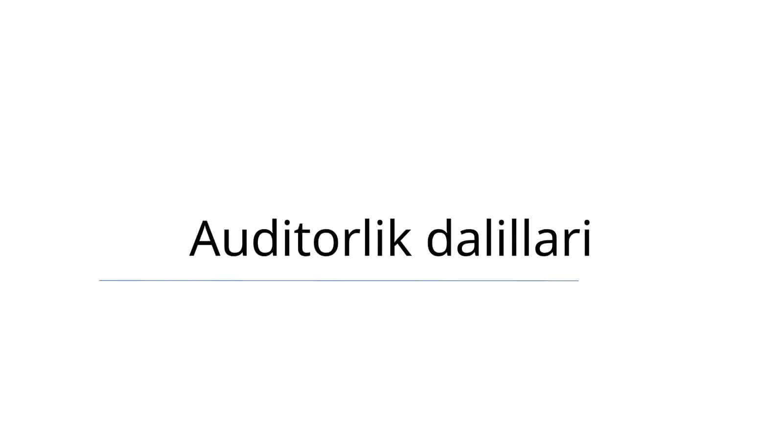 Auditorlik dalillari