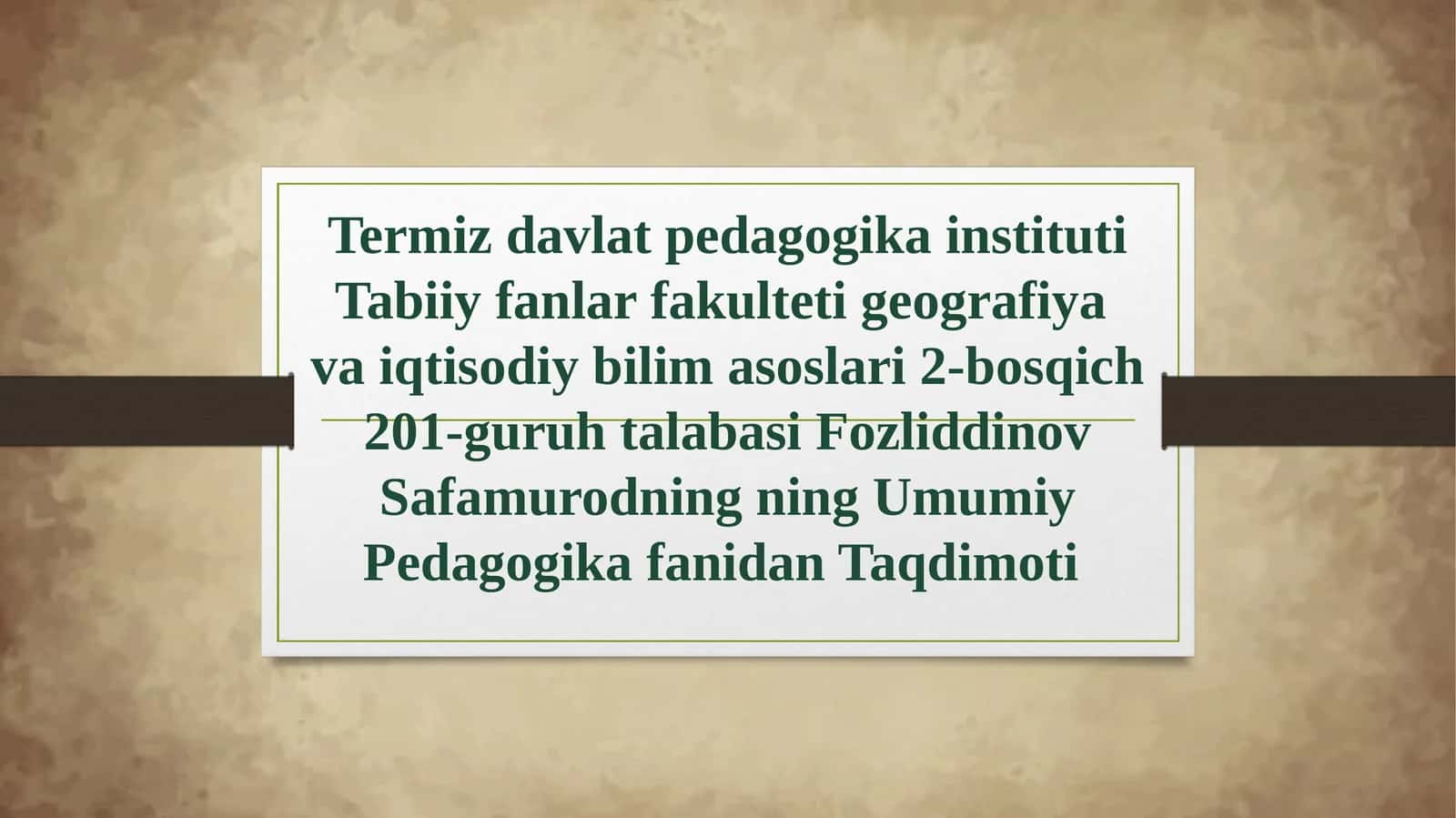 Imomal-buxoriyning pedagogik g‘oyalari