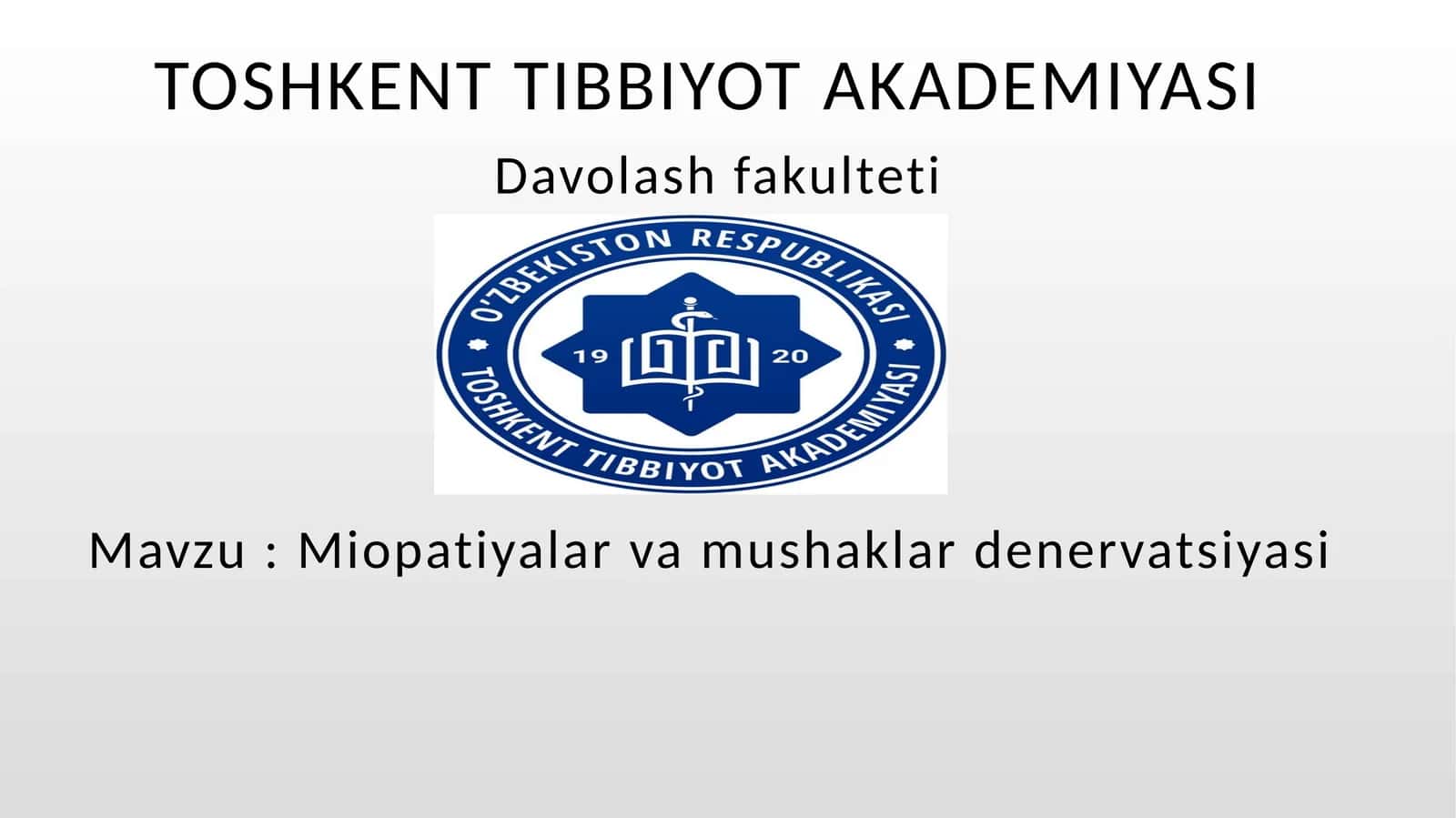 Miopatiyalar va Mushaklar Denervatsiyasi