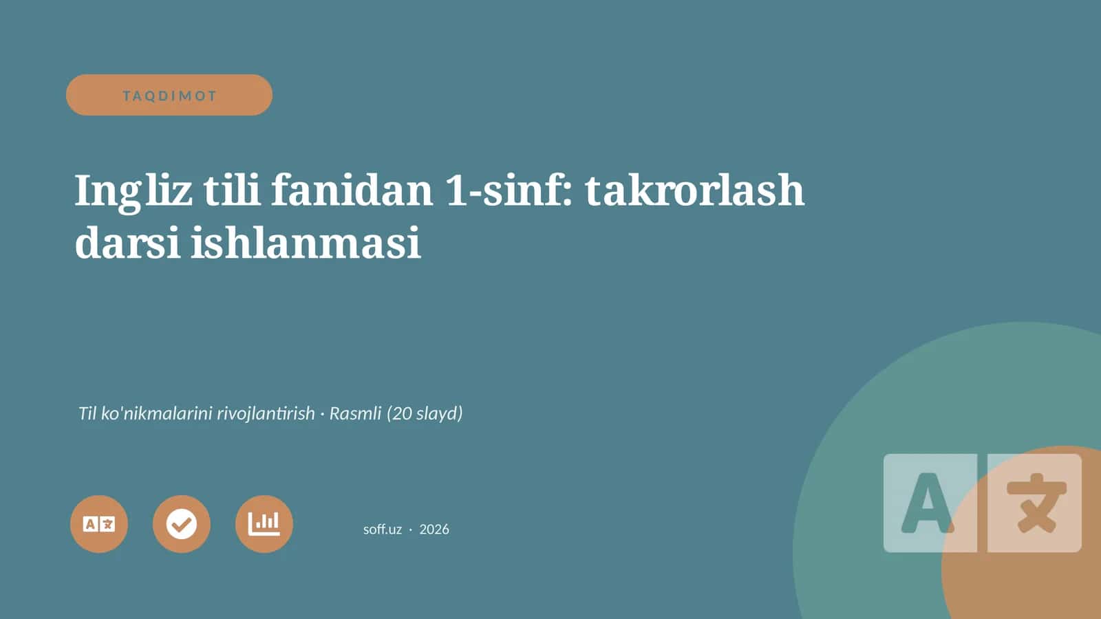 Ingliz tili fanidan 1-sinf: takrorlash darsi ishlanmasi