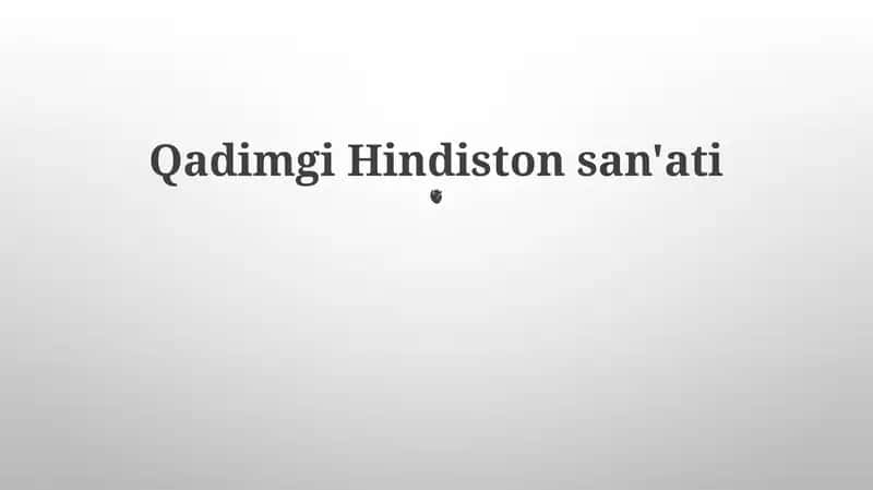Qadimgi Hindiston san'ati
