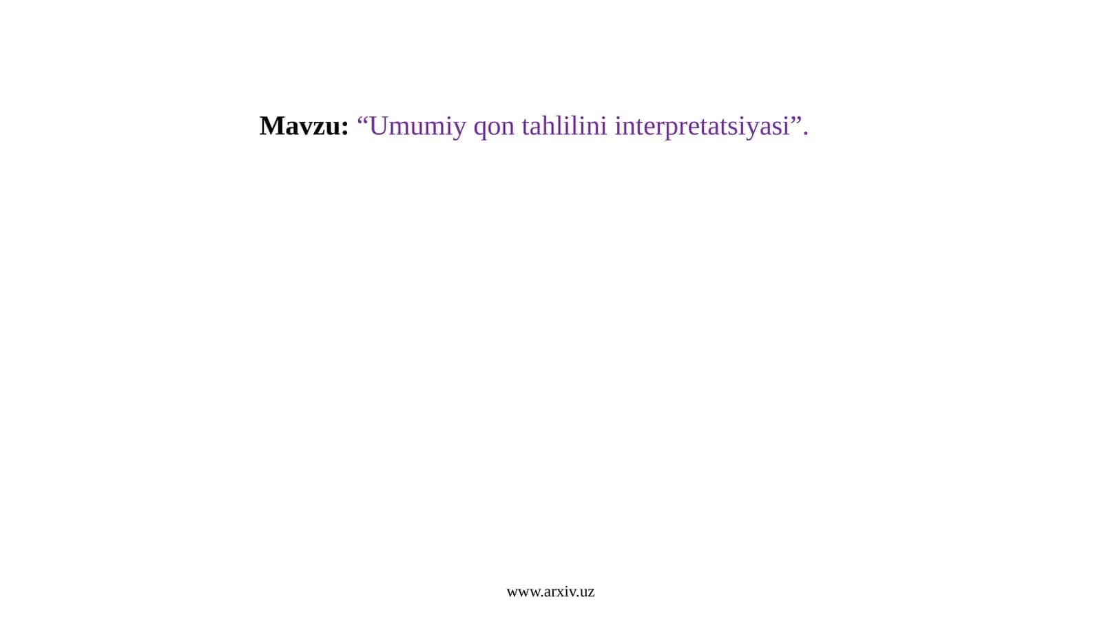 Umumiy qon tahlili