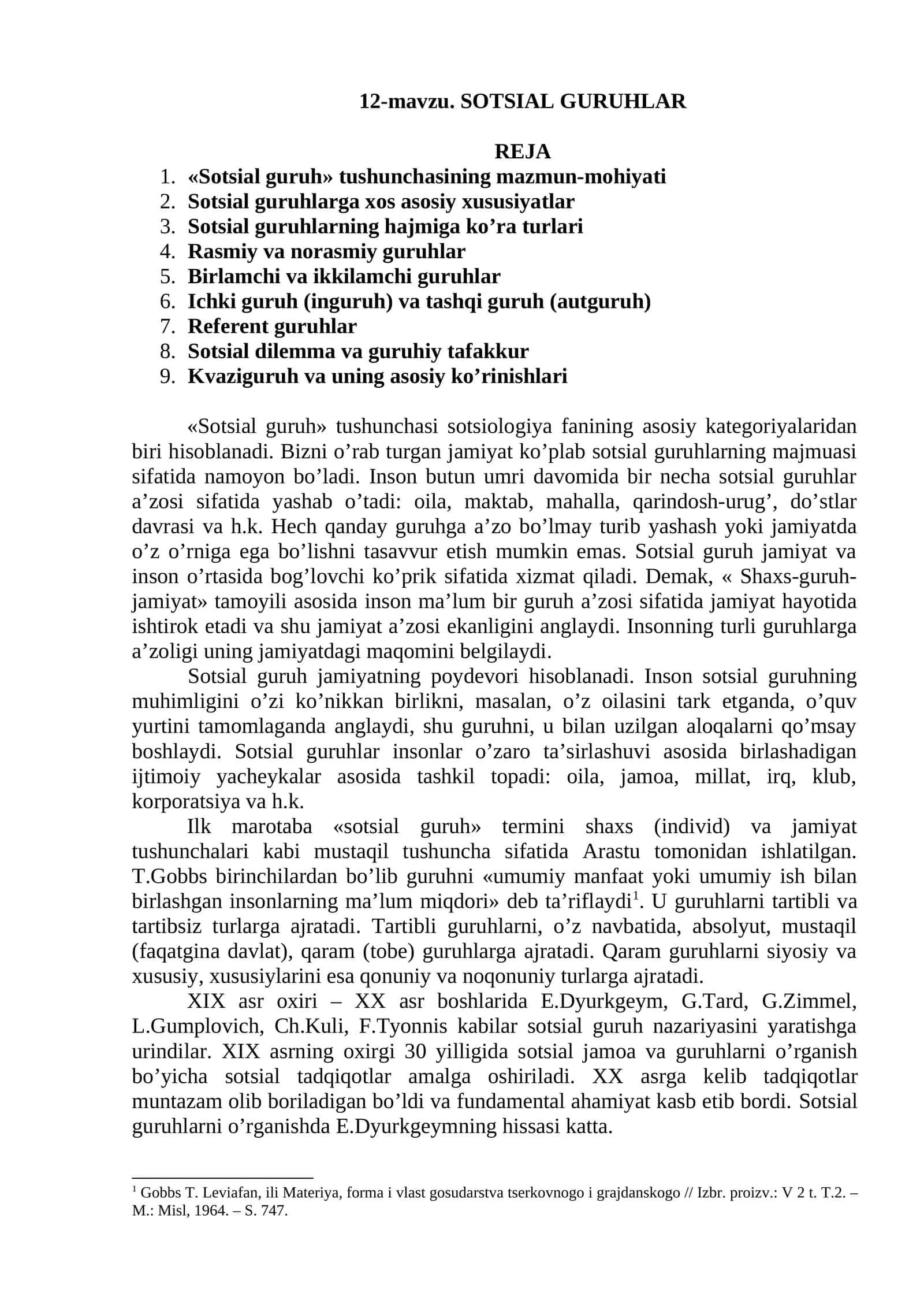 SOTSIAL GURUHLAR