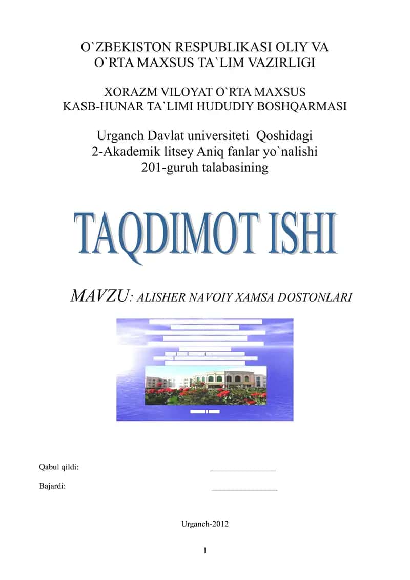 ALISHER NAVOIY XAMSA DOSTONLARI