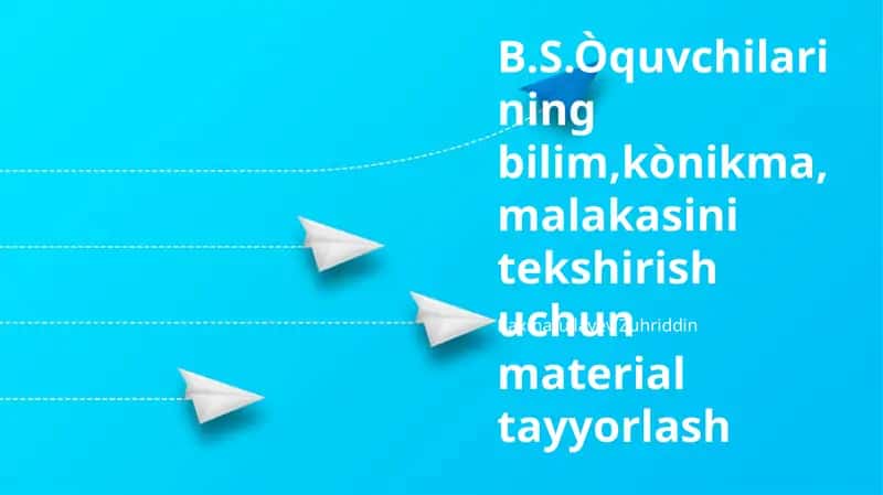 Test Materiallari Tayyorlash