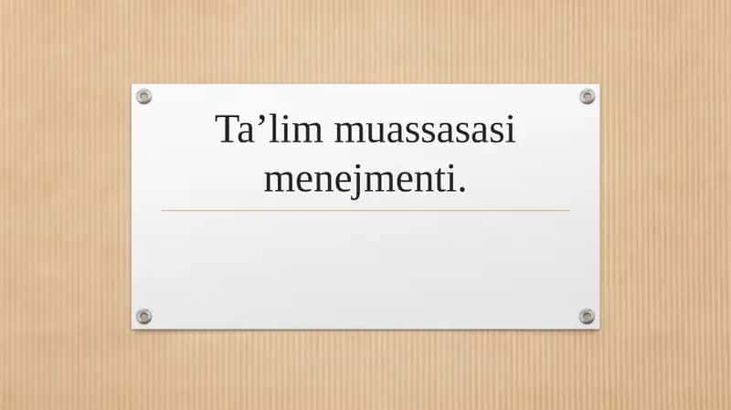 Taʼlim muassasasi menejmenti. 2