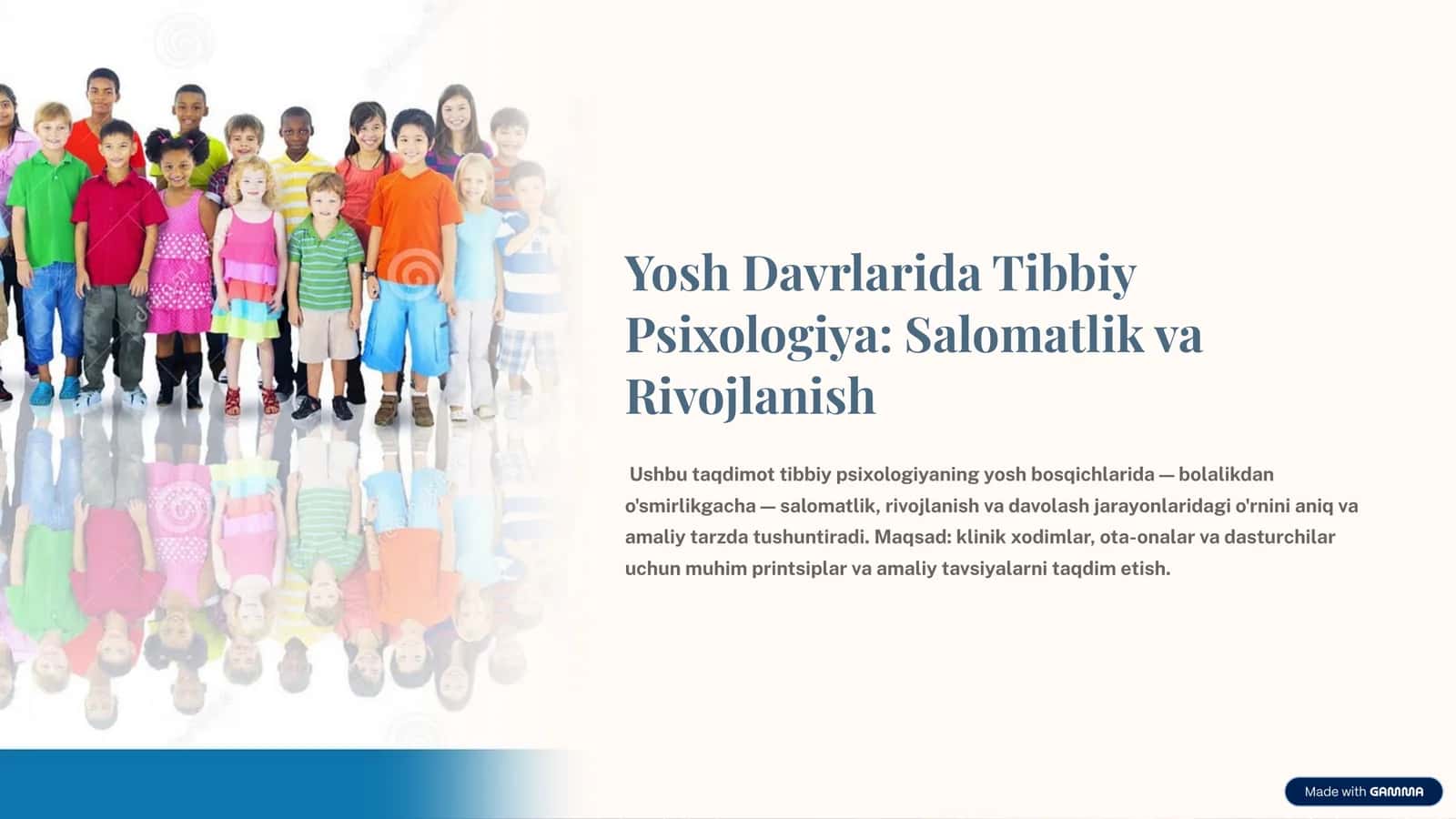 Yosh Davrlarida Tibbiy Psixologiya: Salomatlik va Rivojlanish