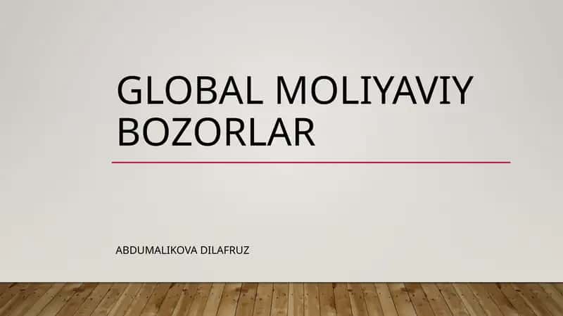 Moliyaviy bozorlar