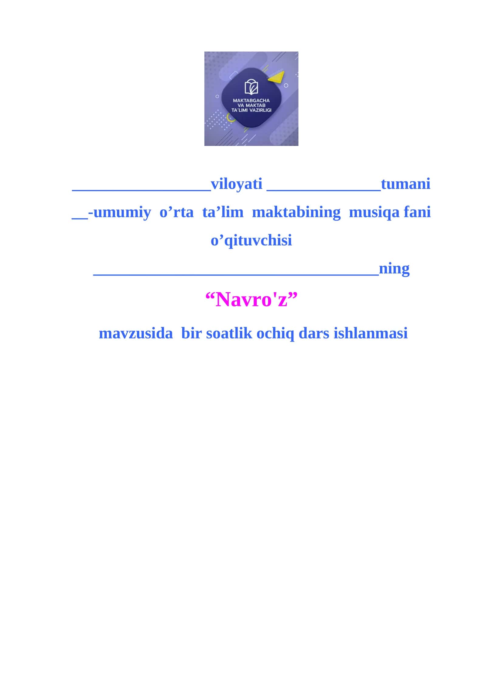 4-sinf Musiqa Navro'z
