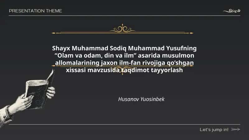 "Olam va odam, din va ilm"