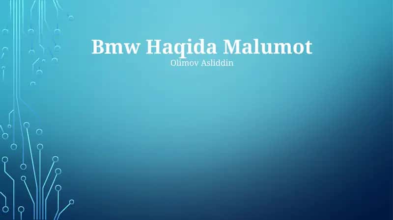 Bmw Haqida Malumot