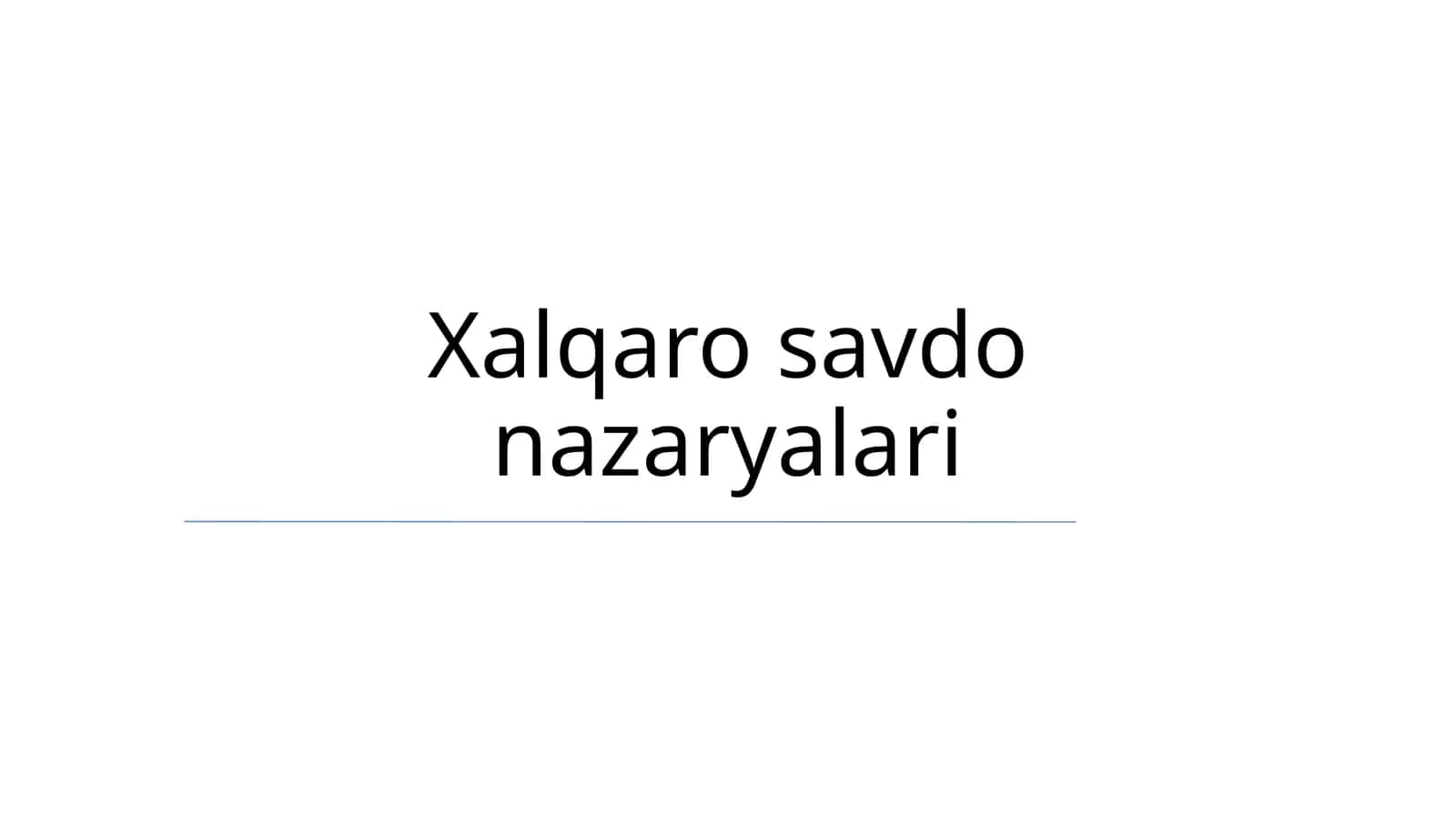 Xalqaro savdo nazaryalari