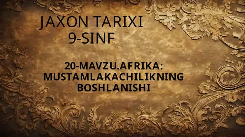 JAXON TARIXI9-SINF