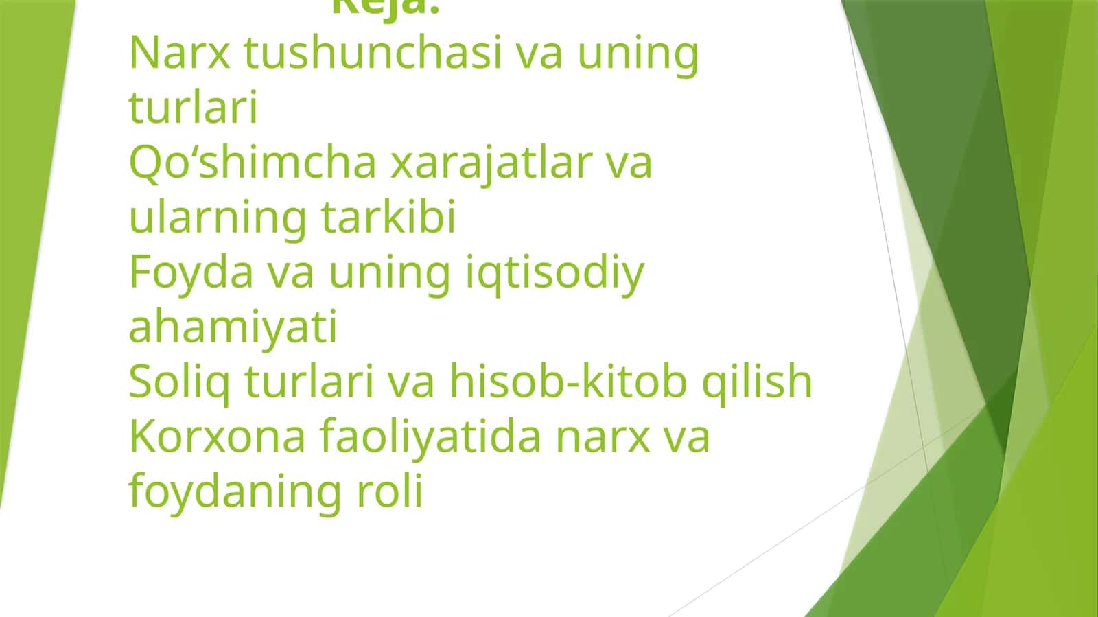 Narxtushunchasi va uning turlari