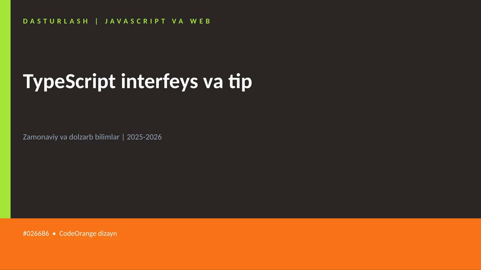 TypeScript interfeys va tip