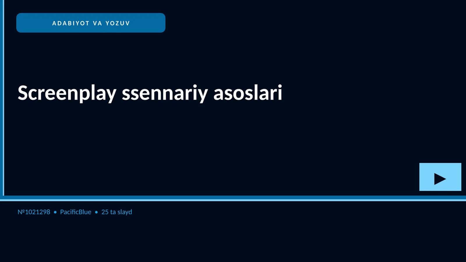 Screenplay ssennariy asoslari