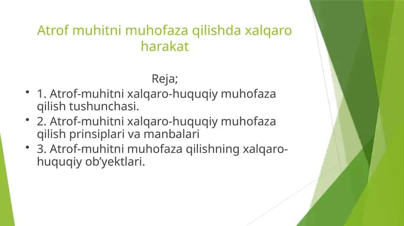 Atrof muhitni muhofaza qilishda xalqaro harakat