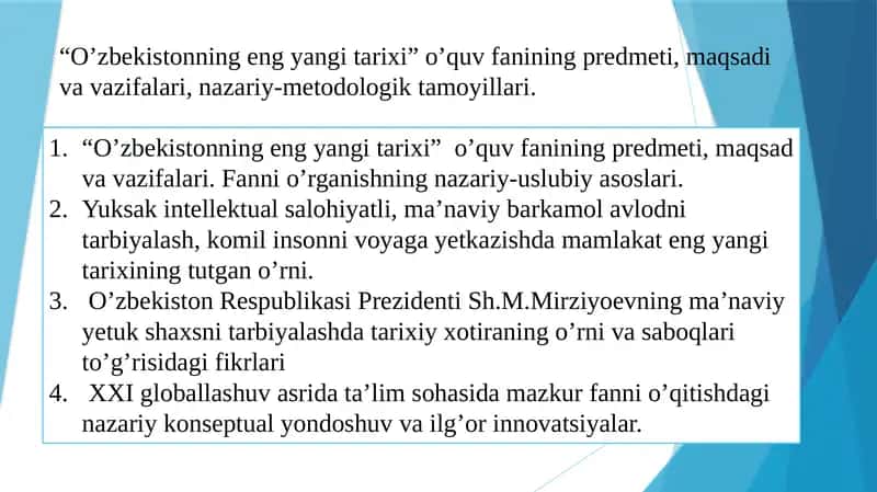 O’zbekistonning eng yangi tarixi