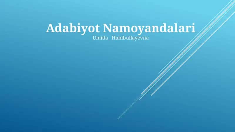 Adabiyot Namoyandalari