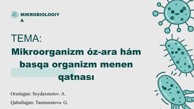 Mikroorganizm óz-ara hám basqa organizm menen qatnası