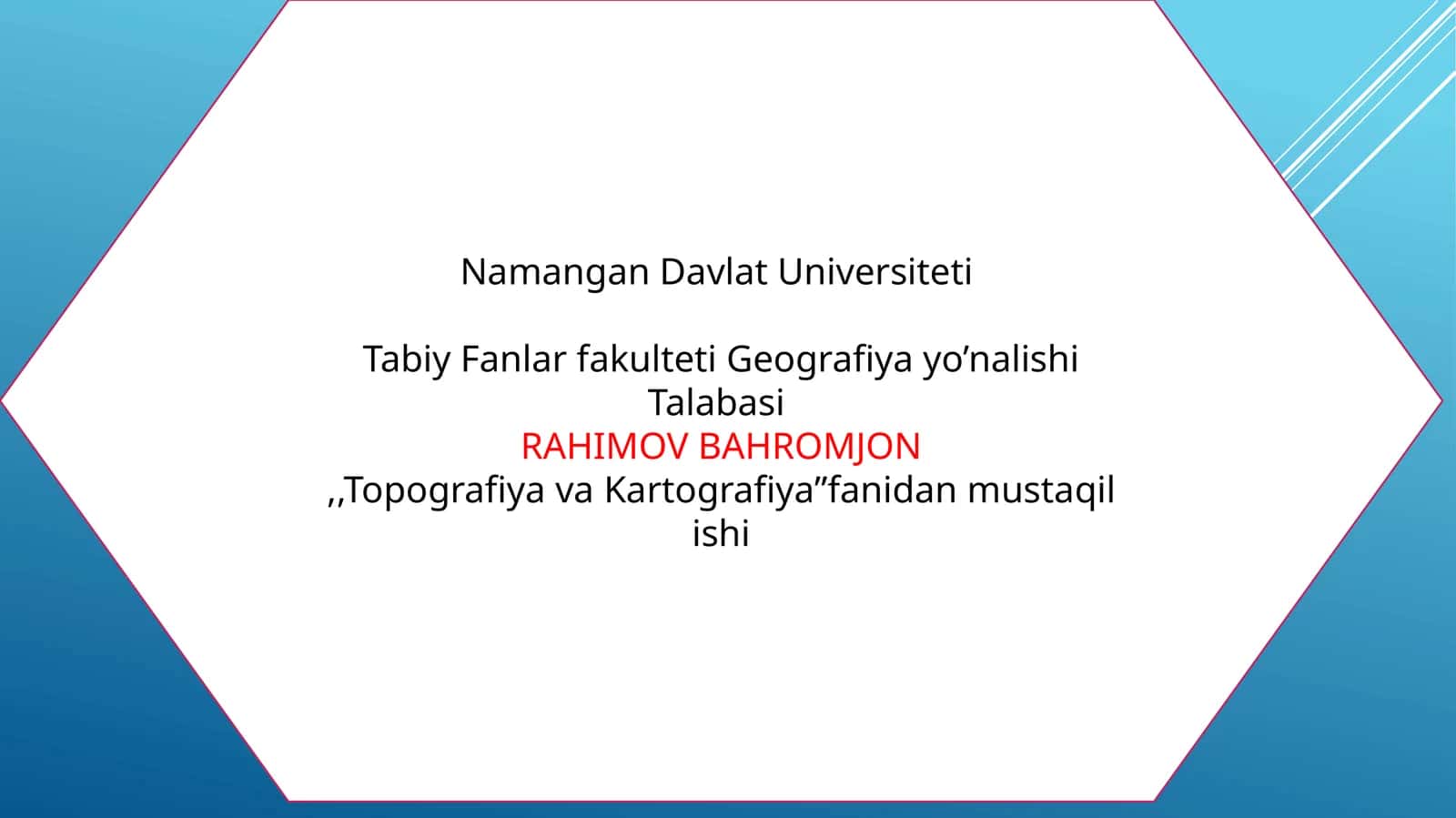 Topografiya va Kartografiya
