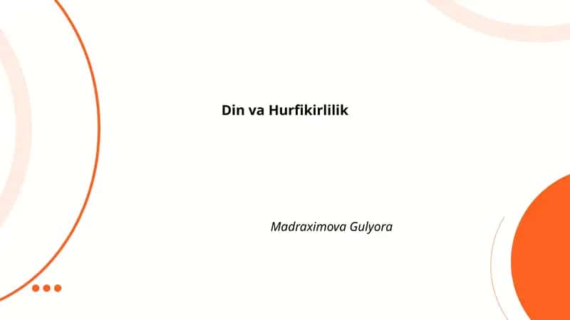 Din va Hurfikirlilik