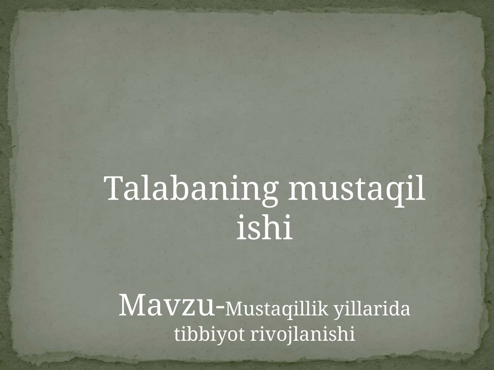 Talabaning mustaqilishi