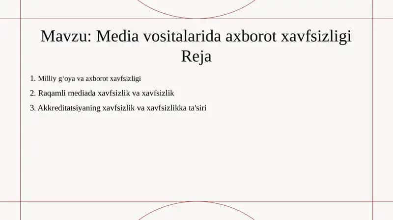 Media vositalarida axborot xavfsizligi