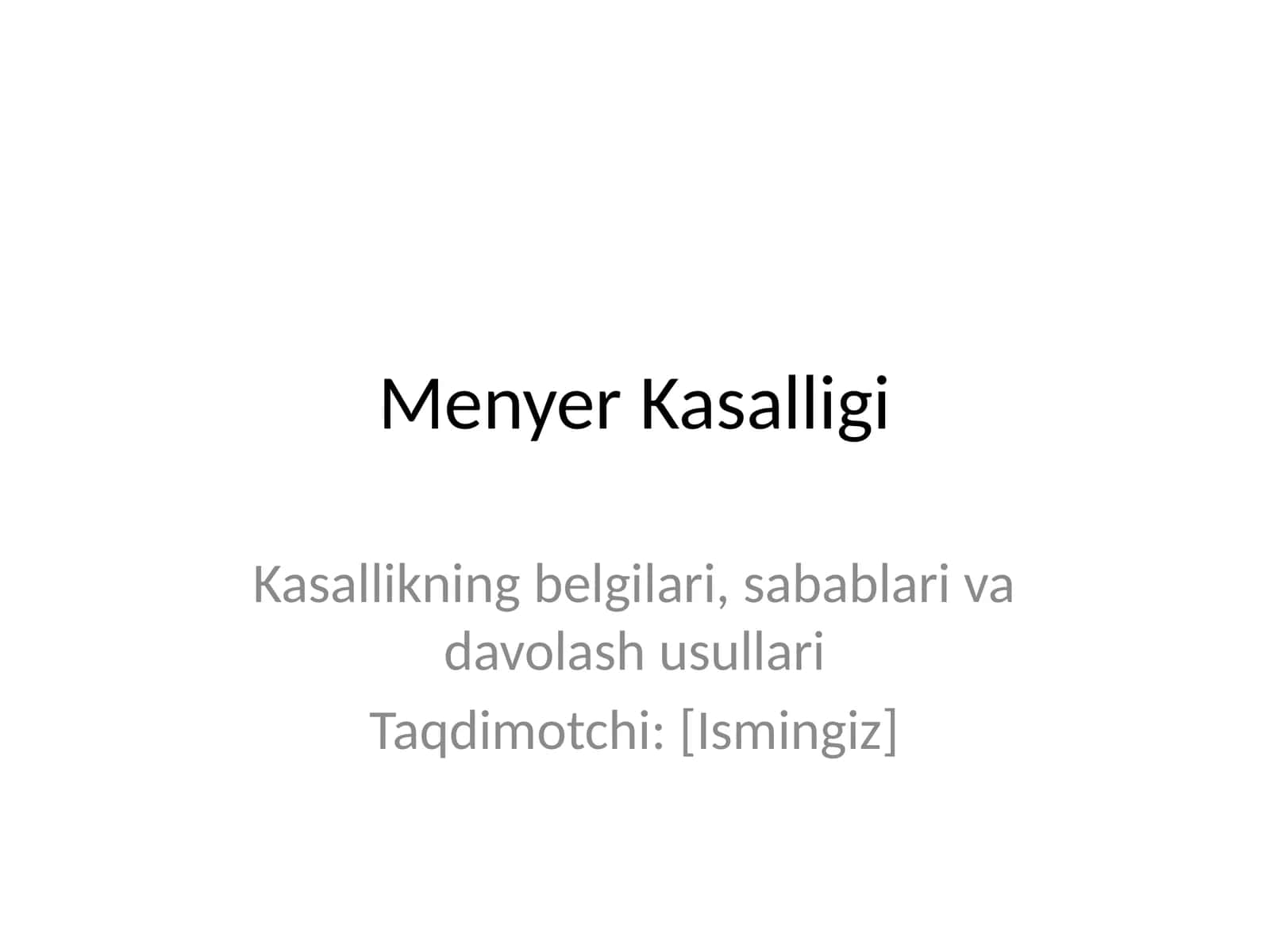Menyer Kasalligi