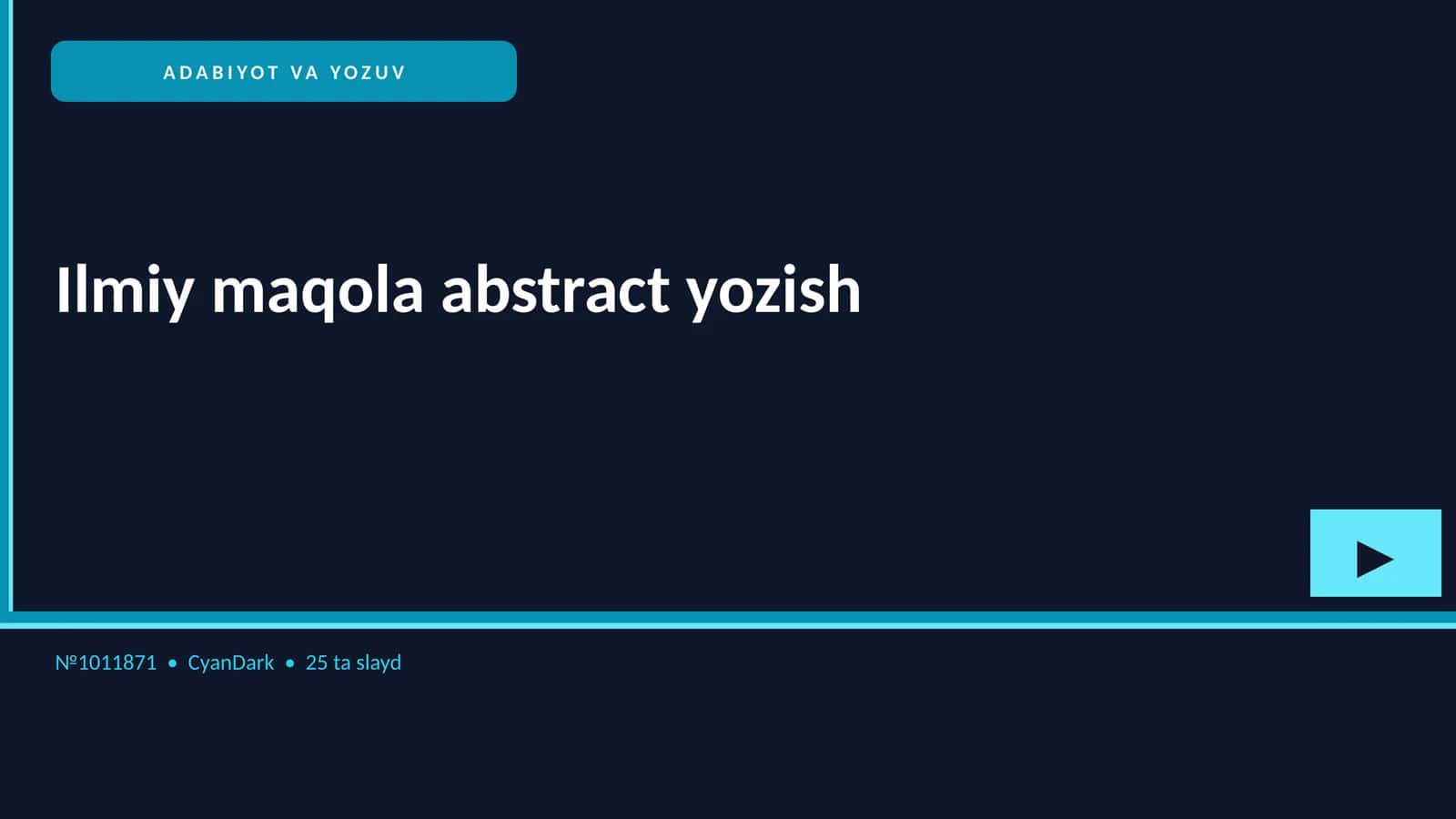 Ilmiy maqola abstract yozish