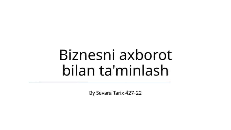 Biznesni axborot bilan ta'minlash