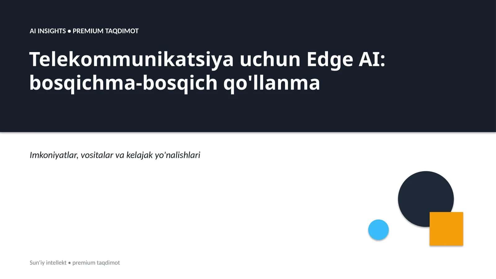 Premium Taqdimot: Sun'iy intellekt