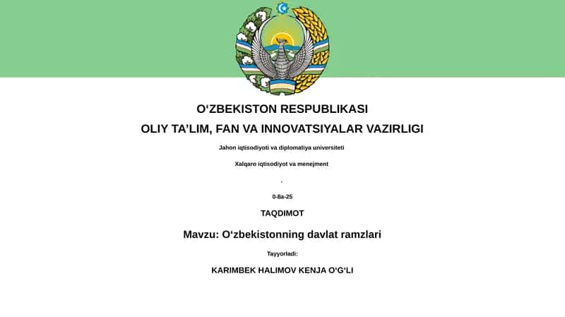 Oʻzbekistonning davlat ramzlari