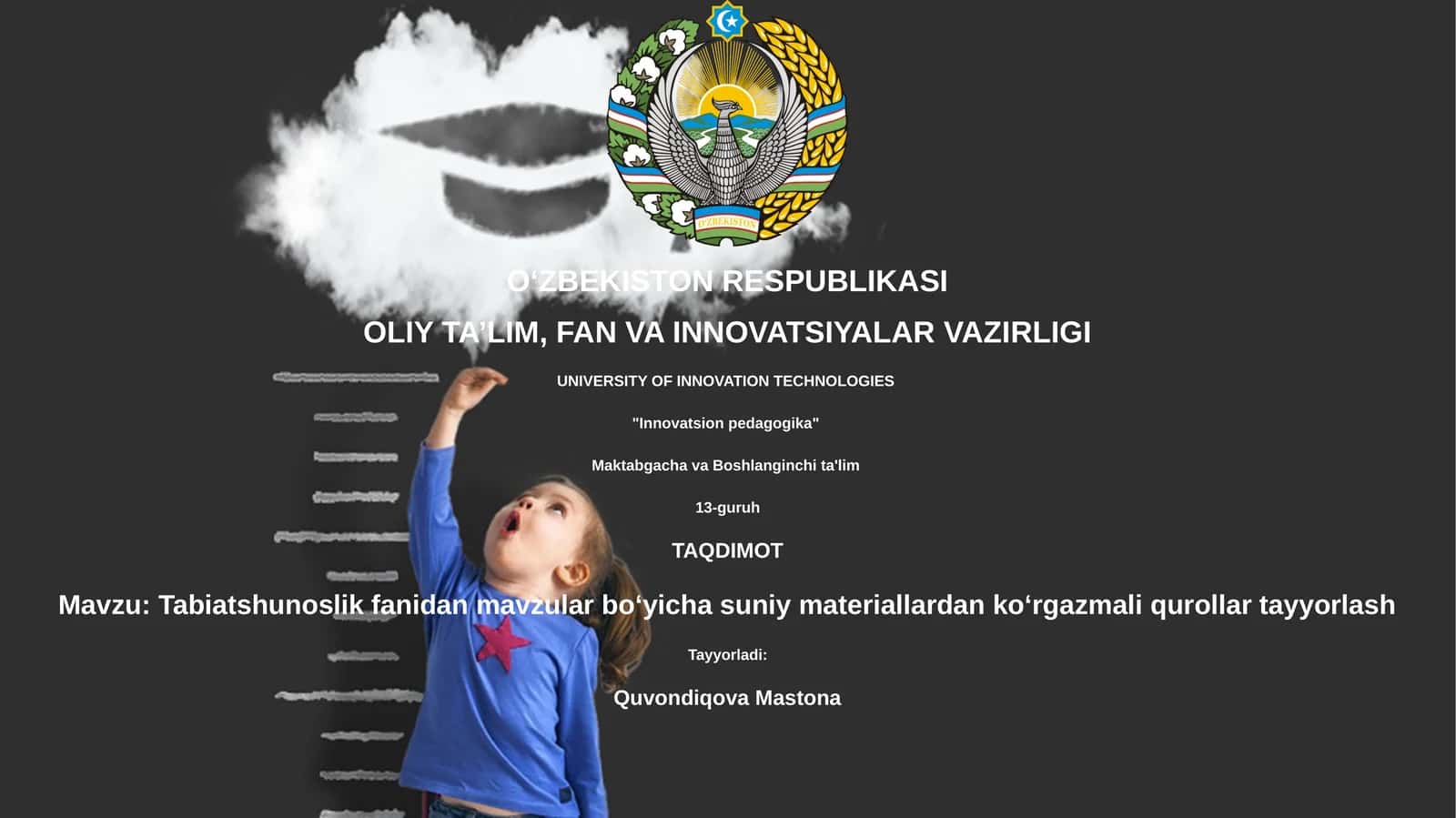 Tabiatshunoslik fanidan suniy materiallardan qurollar tayyorlash