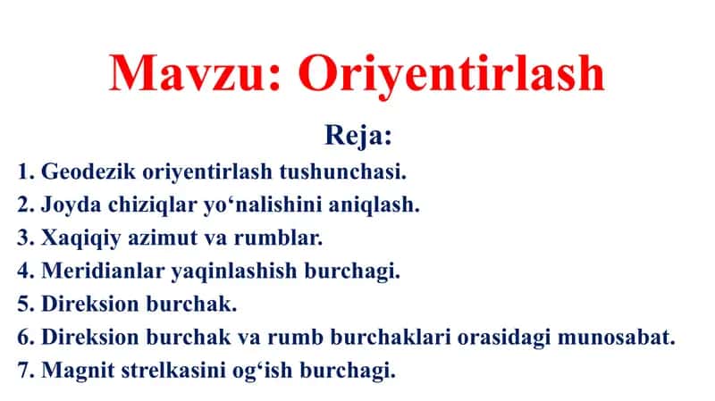 Oriyentirlash