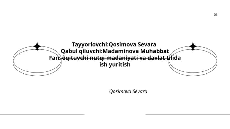 ôqituvchi nutqi madaniyati va davlat tilida ish yuritish
