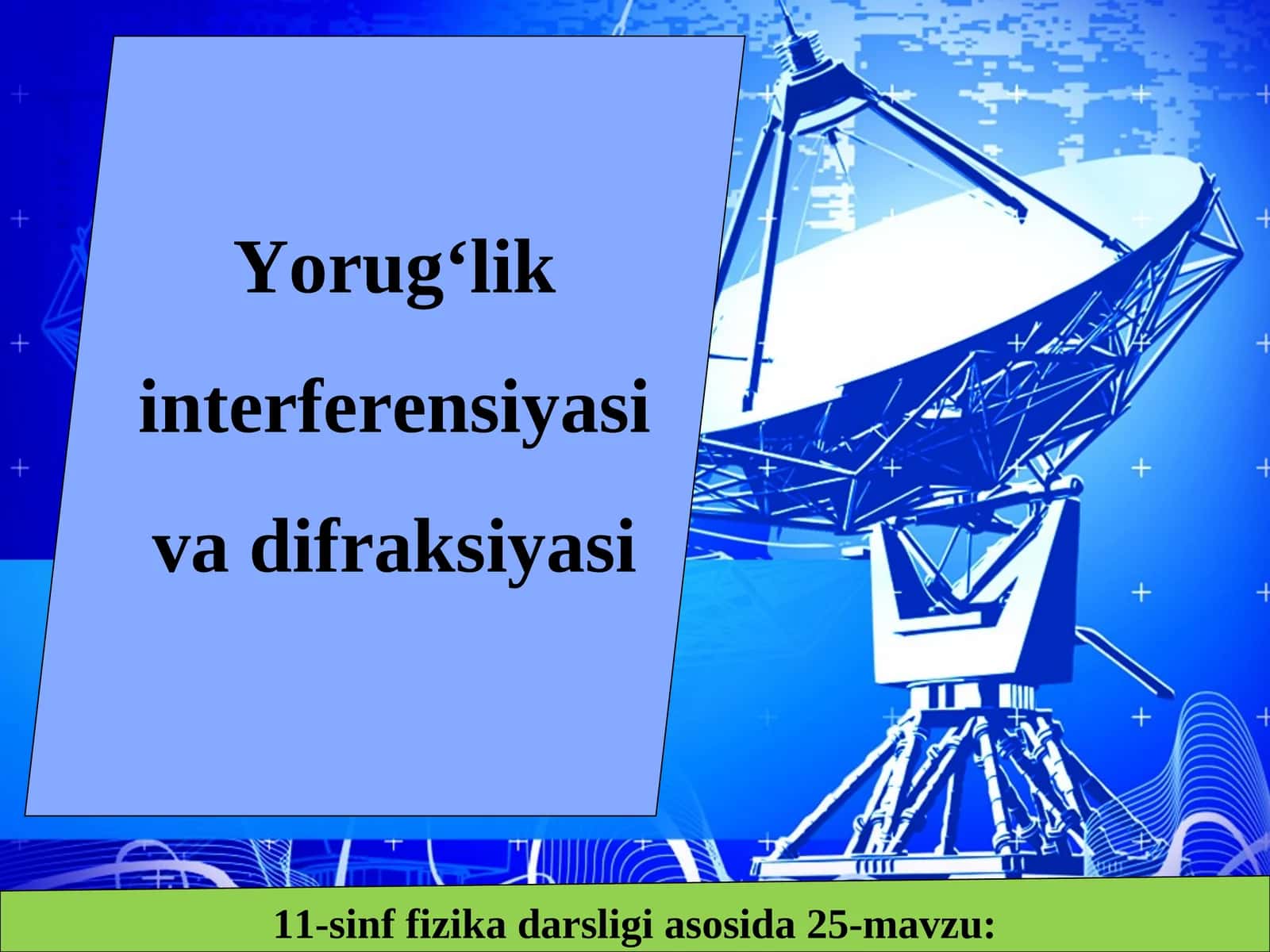 Yorug'lik interferensiyasi va difraksiyasi