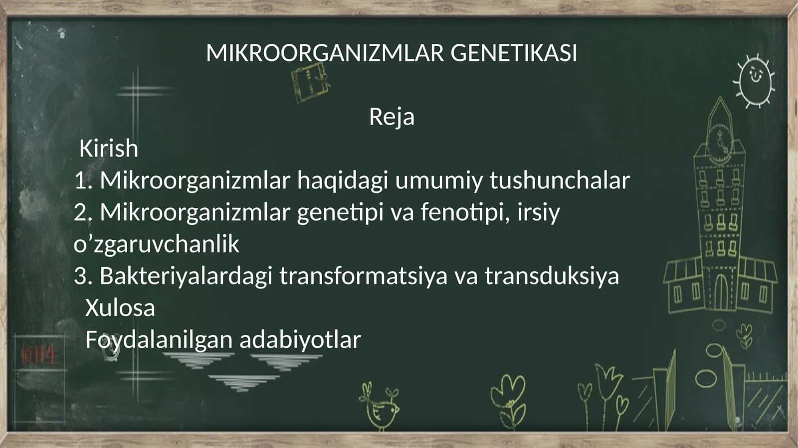 MIKROORGANIZMLAR GENETIKASI