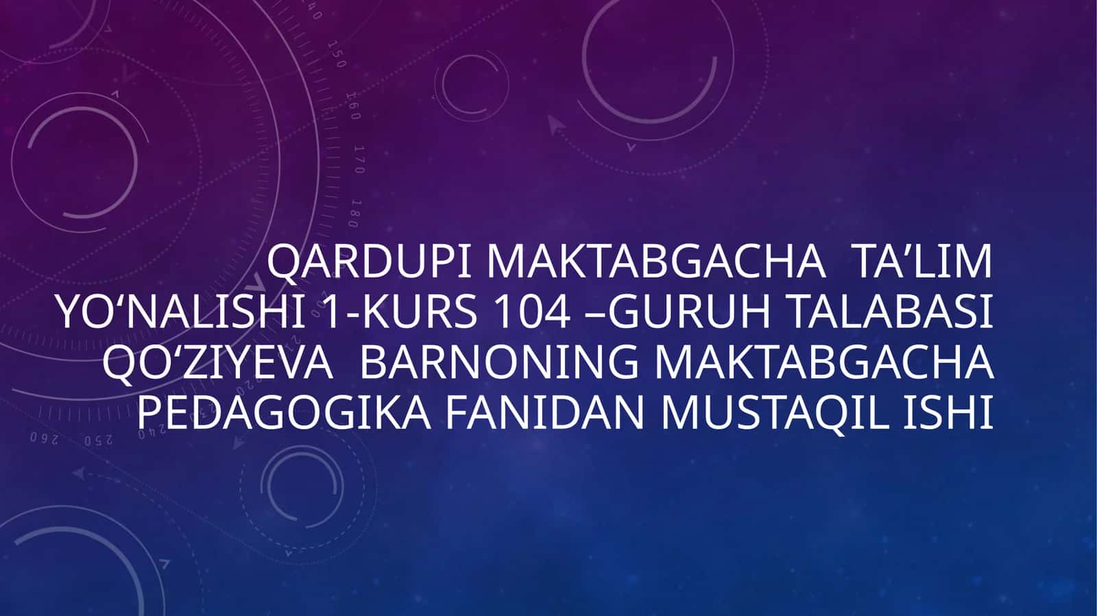 Maktabgacha ta'lim va sog'liqni saqlash