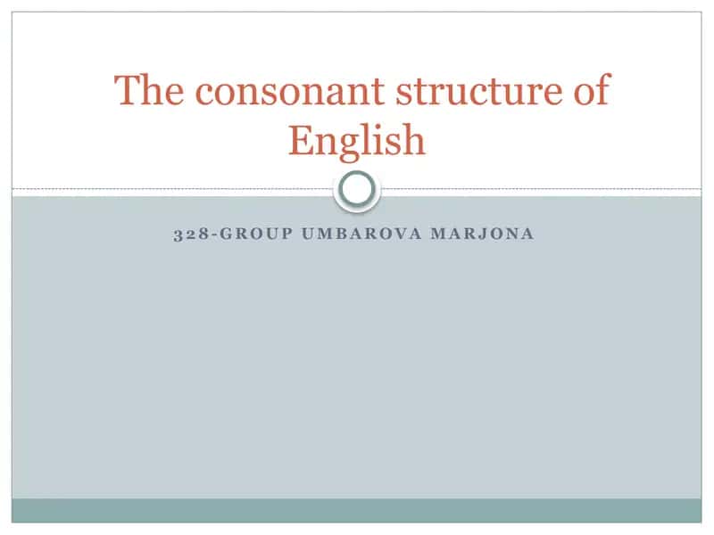 The consonant structure of English