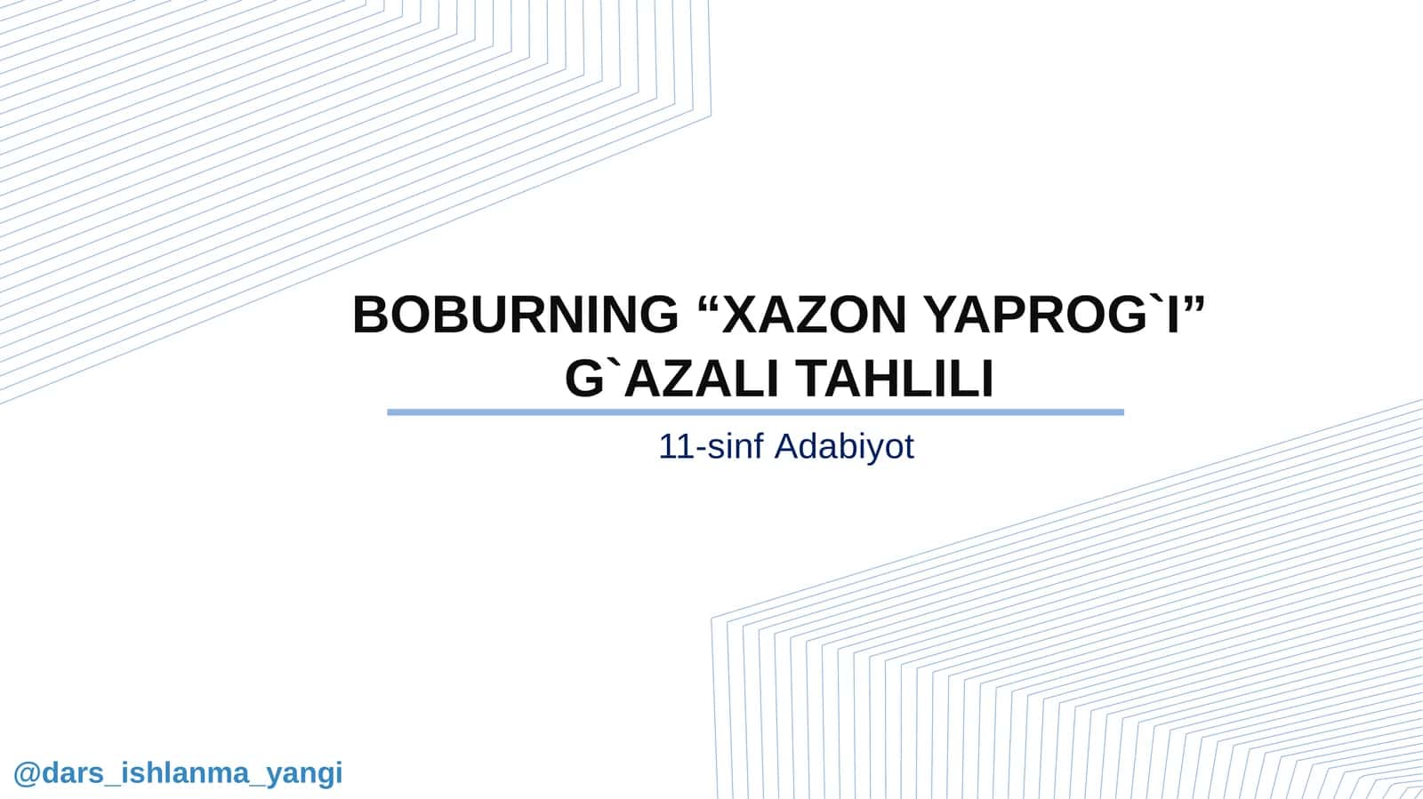 BOBURNING “XAZON YAPROG`I” G`AZALI TAHLILI