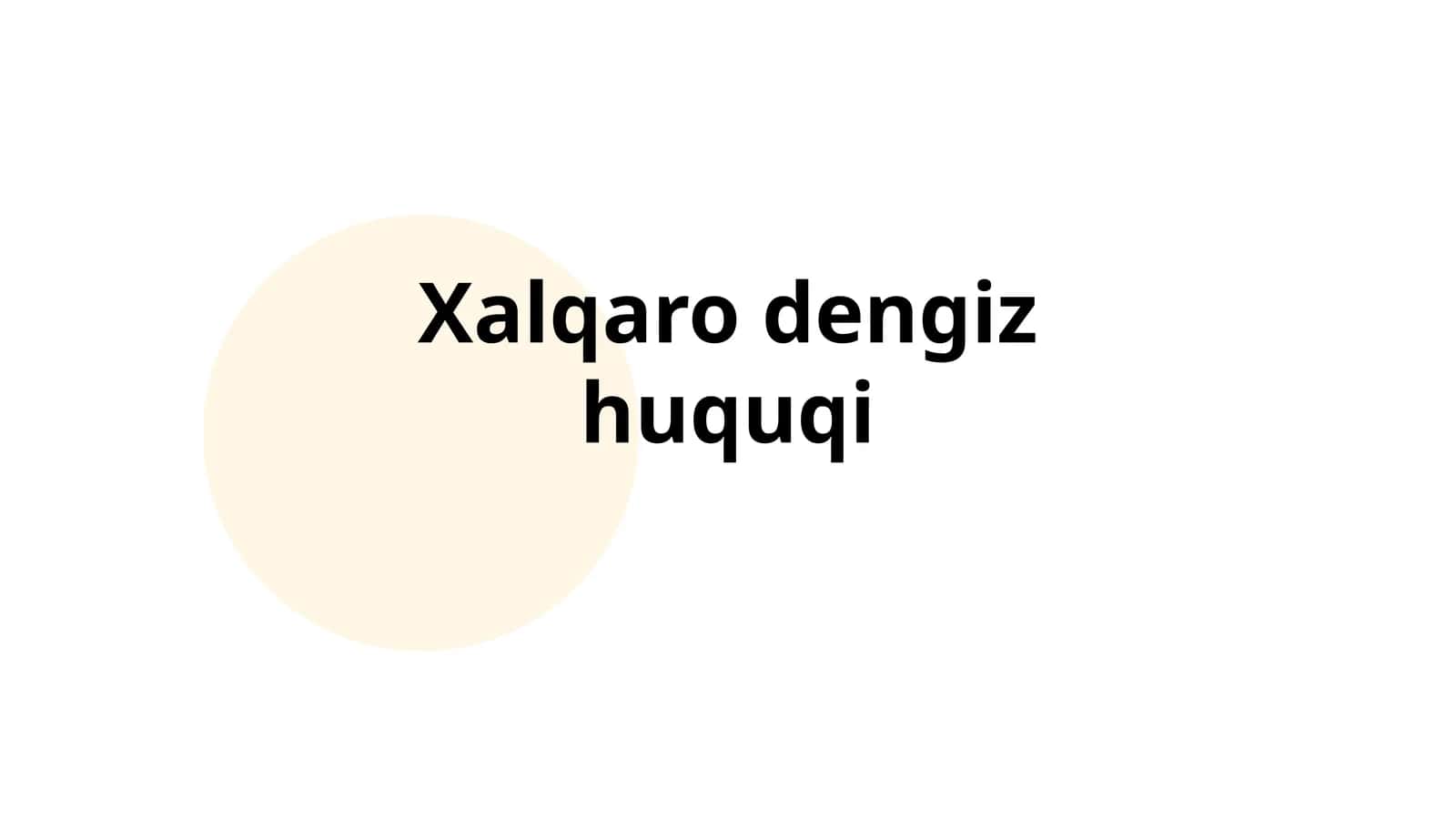 Xalqaro dengiz huquqi
