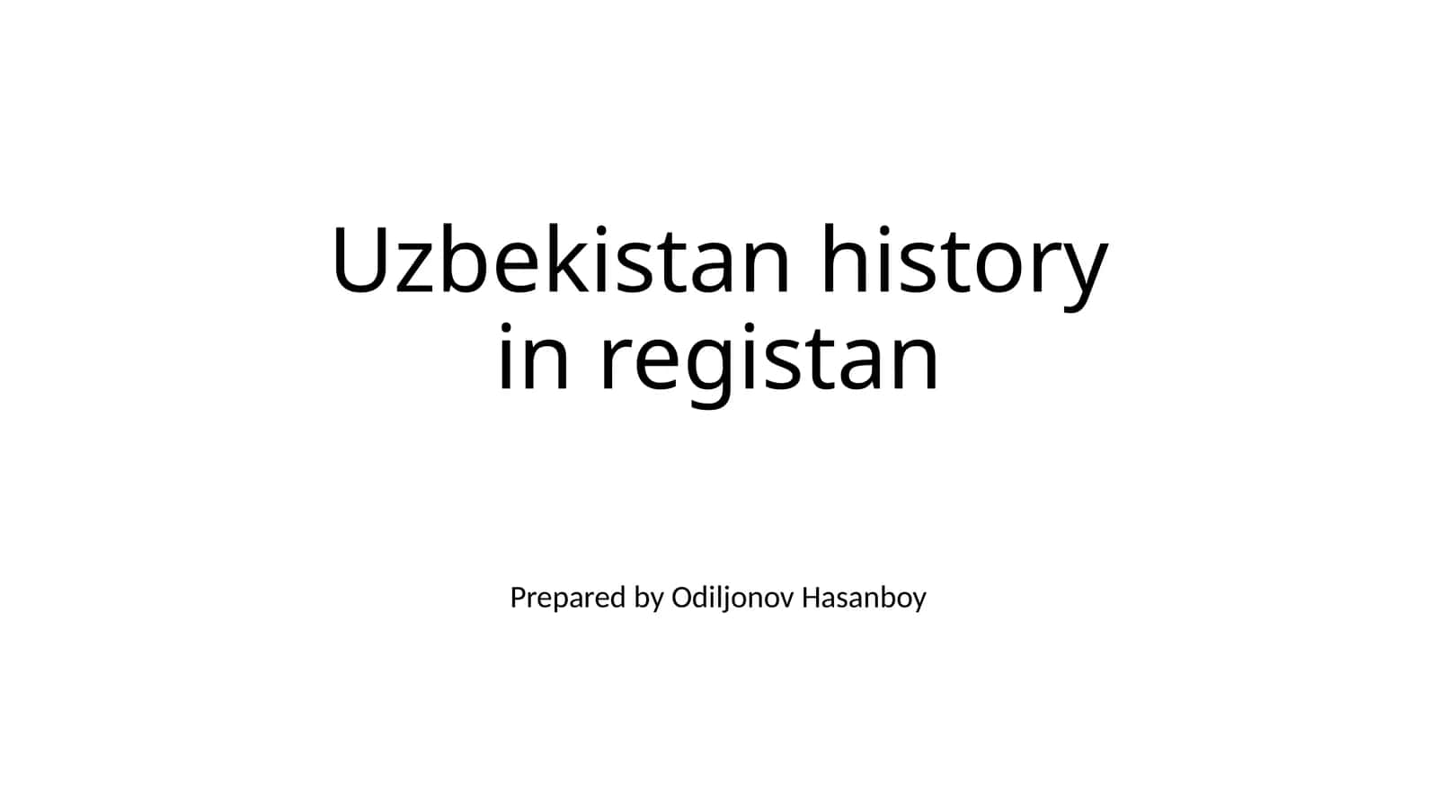 Uzbekistan historyin registan