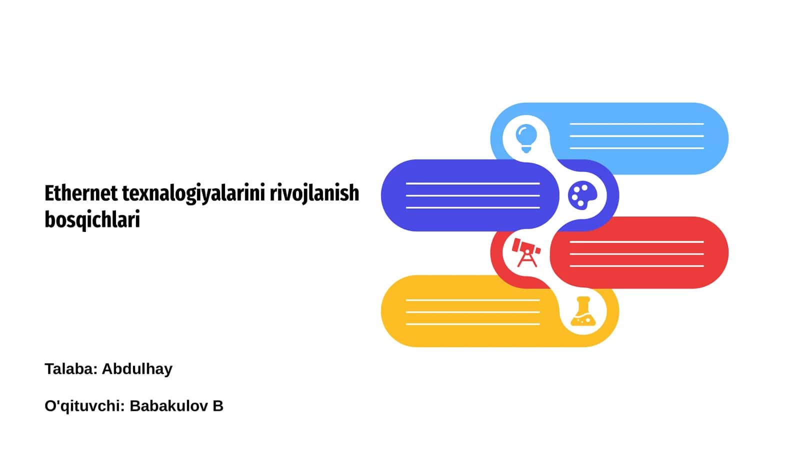 Ethernet texnologiyalarini rivojlanish bosqichlari