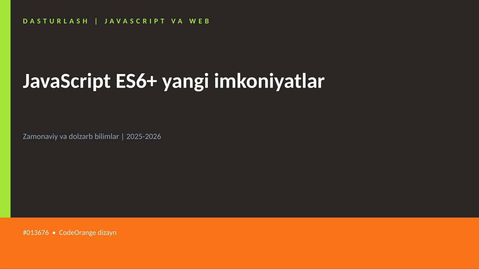 DASTURLASH | JAVASCRIPT VA WEB