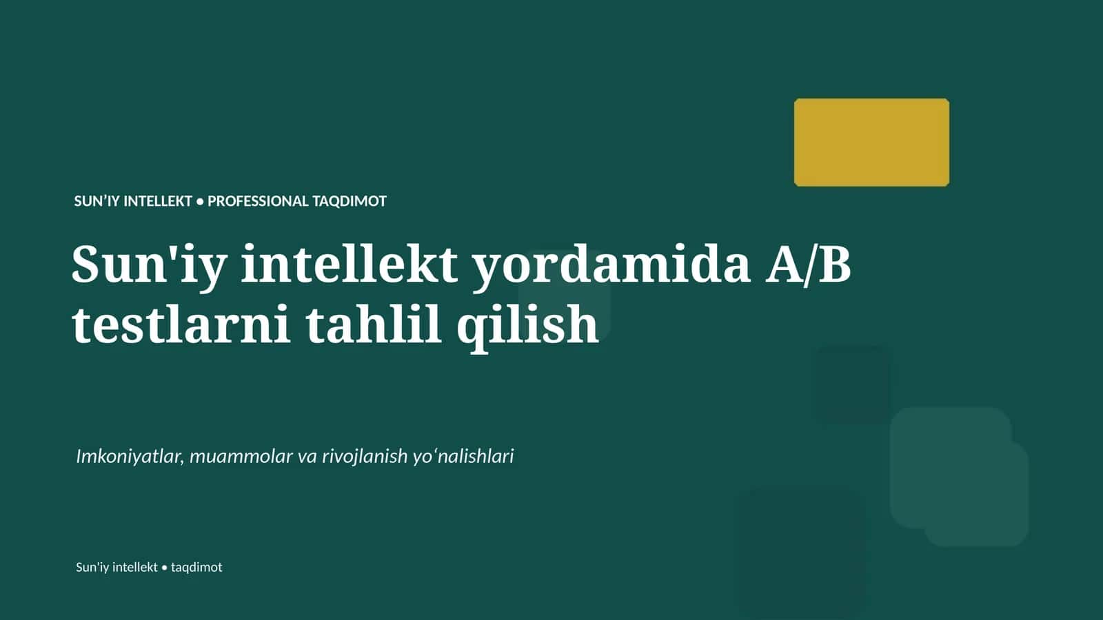 Sun'iy intellekt yordamida A/B testlarni tahlil qilish