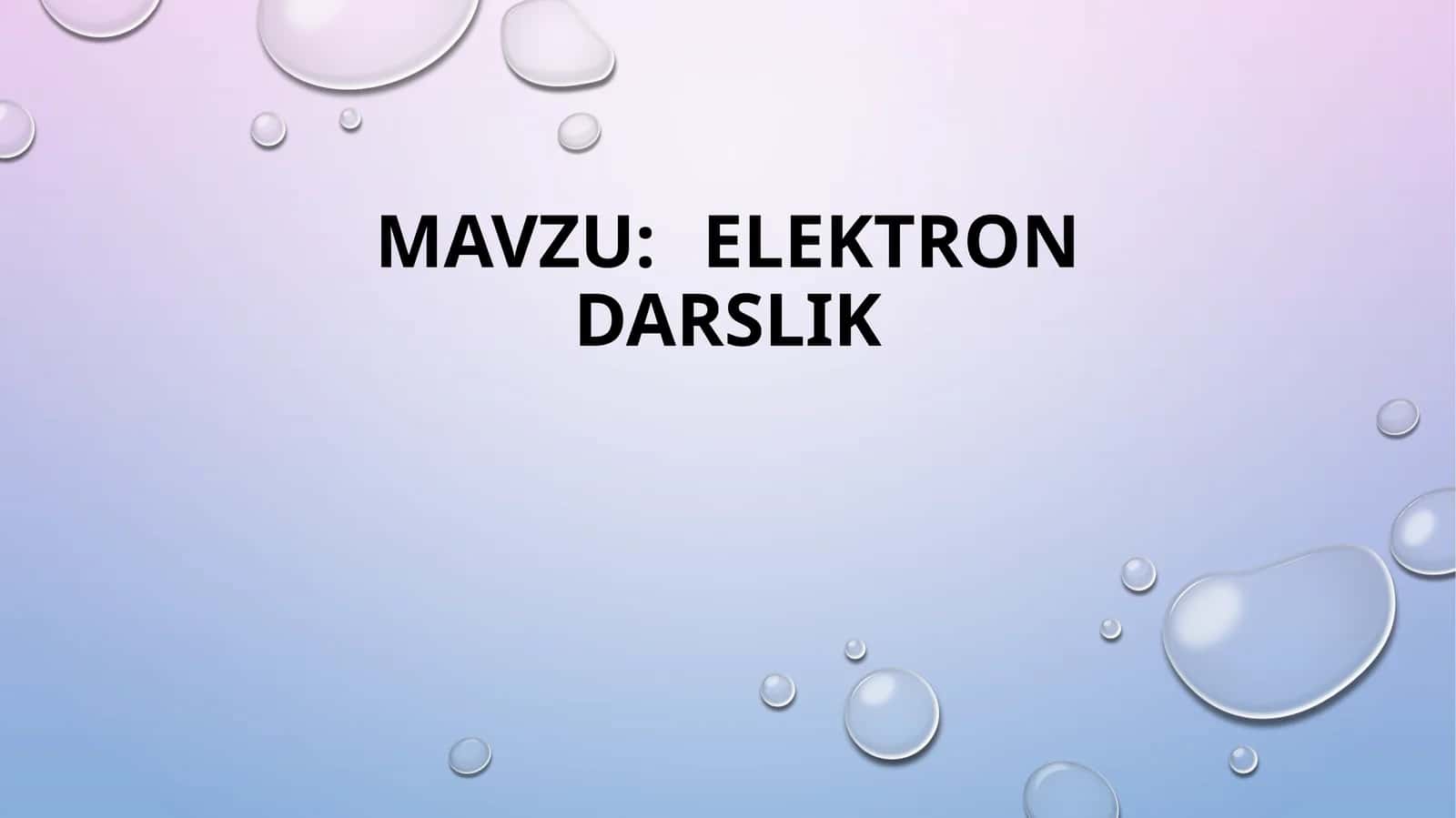ELEKTRON DARSLIK