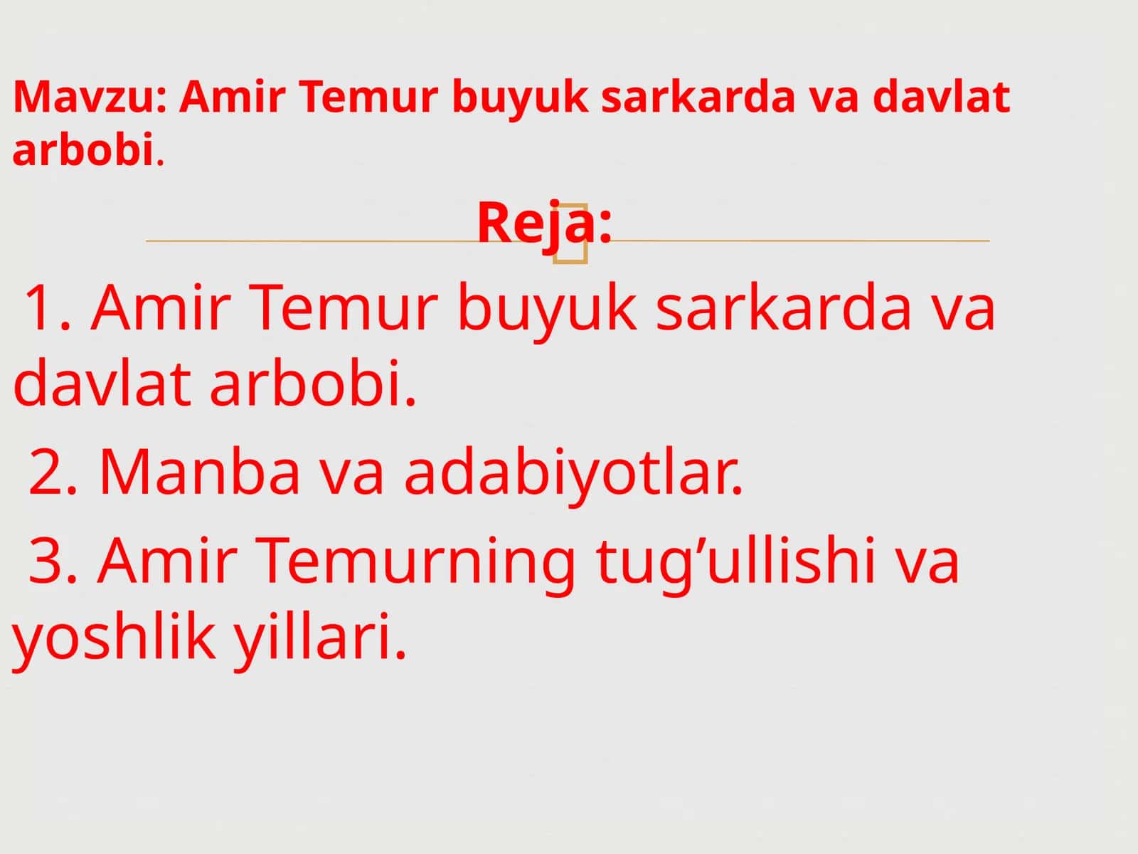 Amir Temur buyuk sarkarda va davlat arbobi