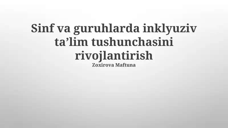 Inklyuziv Ta'lim