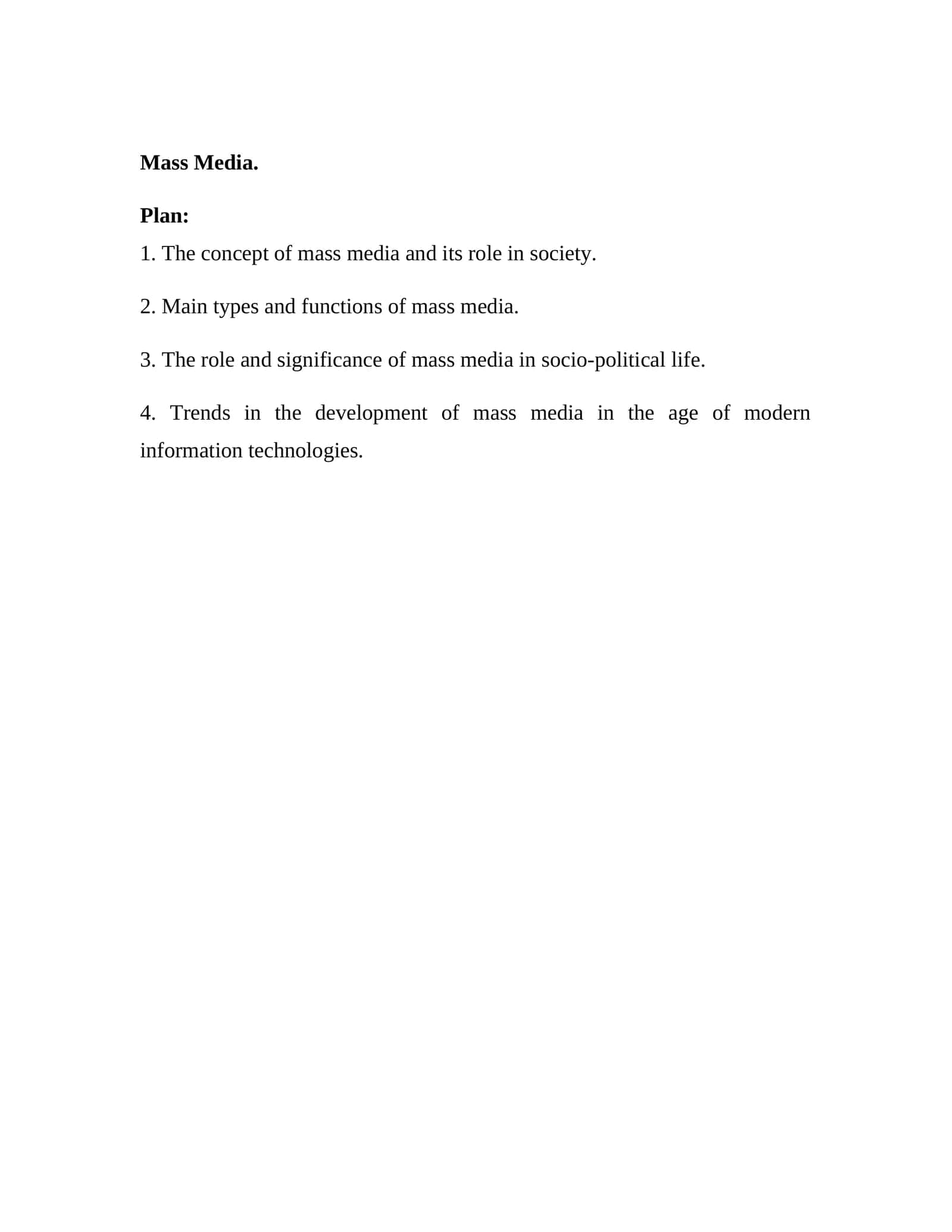 Mass Media